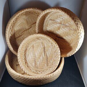 Vintage Wicker Round Basket sets of 4